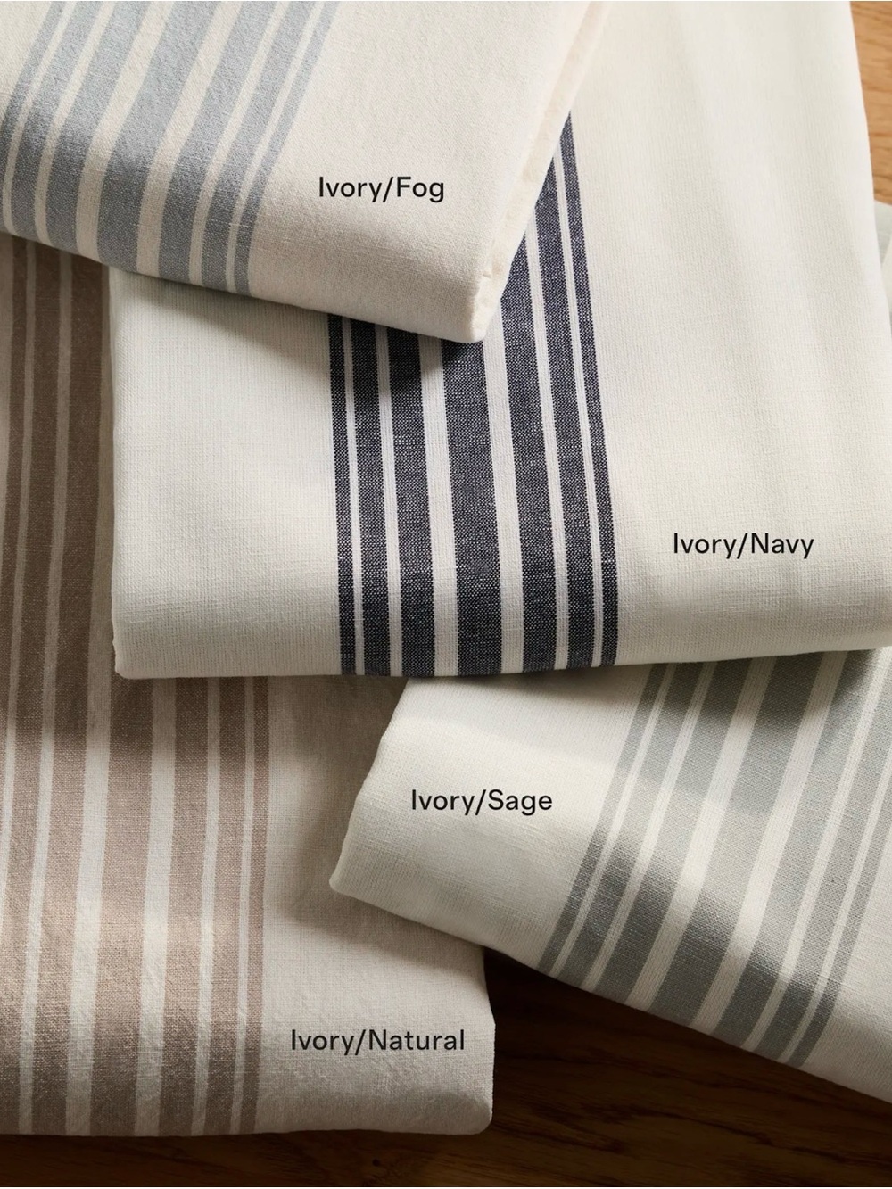 NWOT Coastal Stripe Navy/Ivory Linen Cotton Blend Lined Set -Retail $164 - Picture 5 of 7